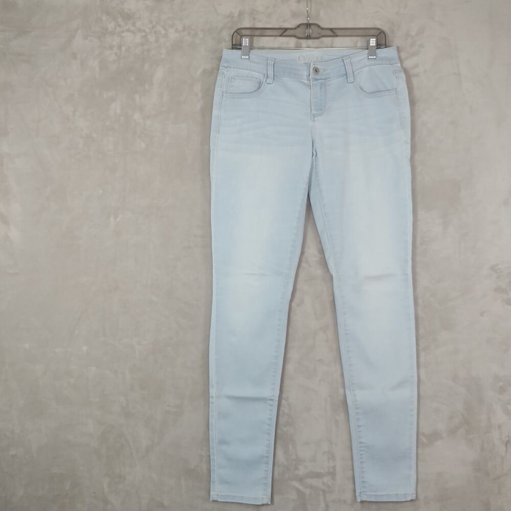 Women's Light Blue Jeans by Decree Size 7 Stretchy 5 Pocket Design Faded Look